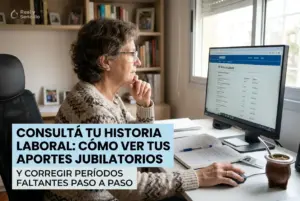 Mulher pesquisando sobre educação financeira no computador