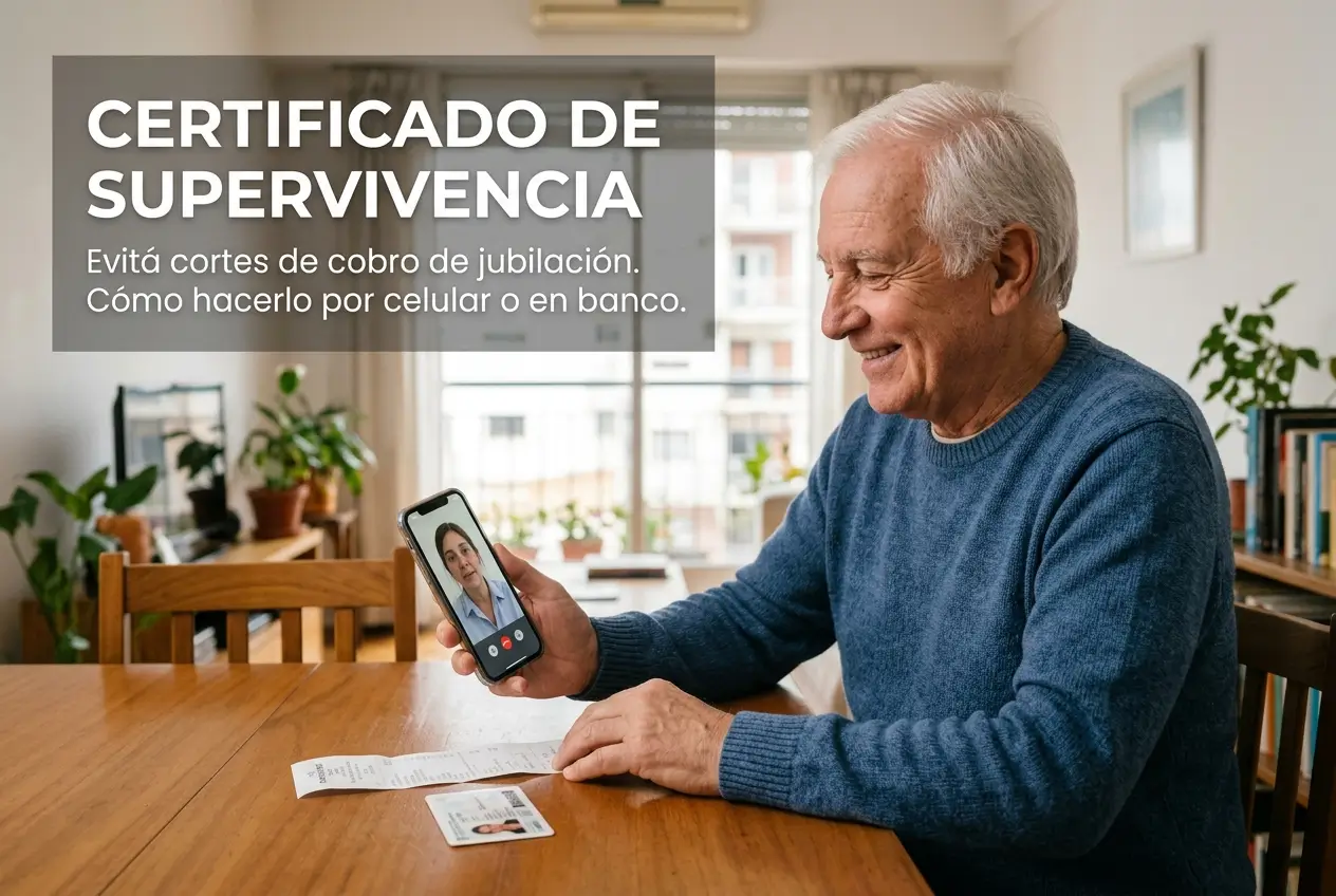 Homem idoso em videochamada sobre certificado de sobrevivência