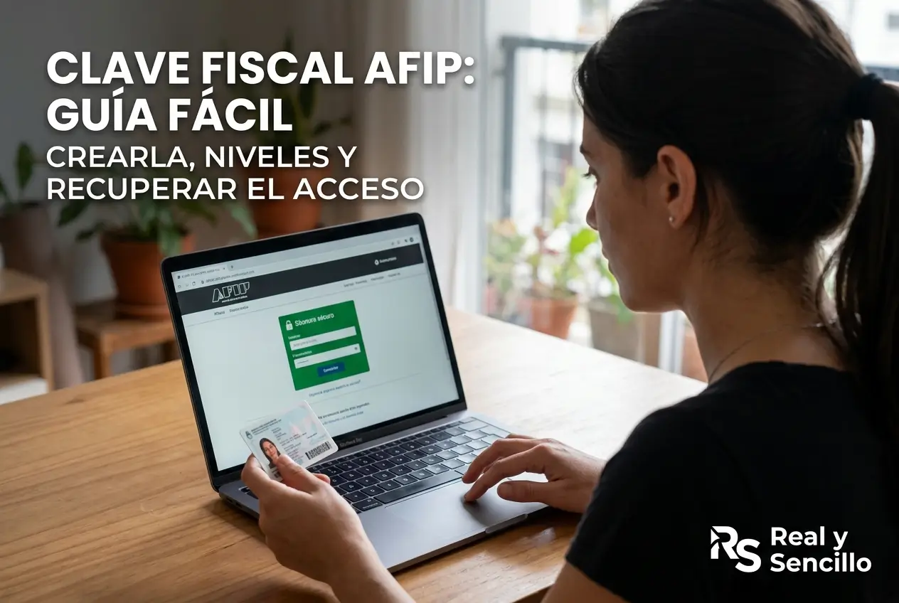 Mulher usando laptop para acessar Clave Fiscal AFIP