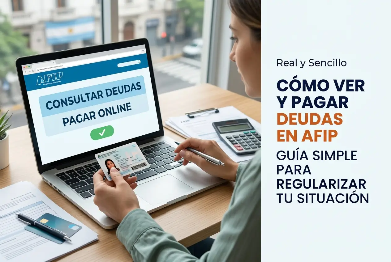 Pessoa usando site AFIP para consultar e pagar dívidas