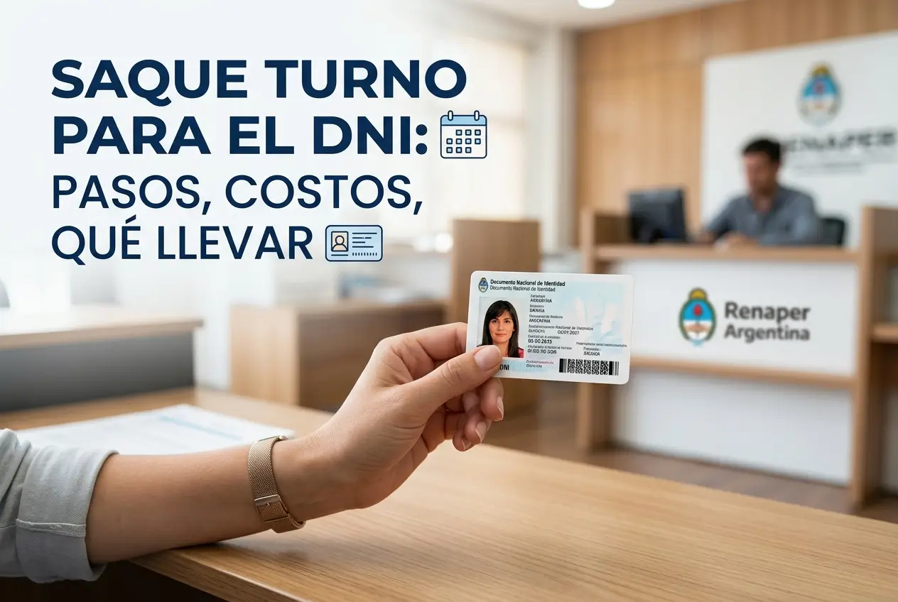 Mão segurando DNI em escritório argentino, mulher na foto