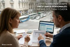 Casal analisando termos de empréstimo e educação financeira