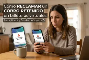 Mulher jovem com smartphones sobre transação retida em app financeiro